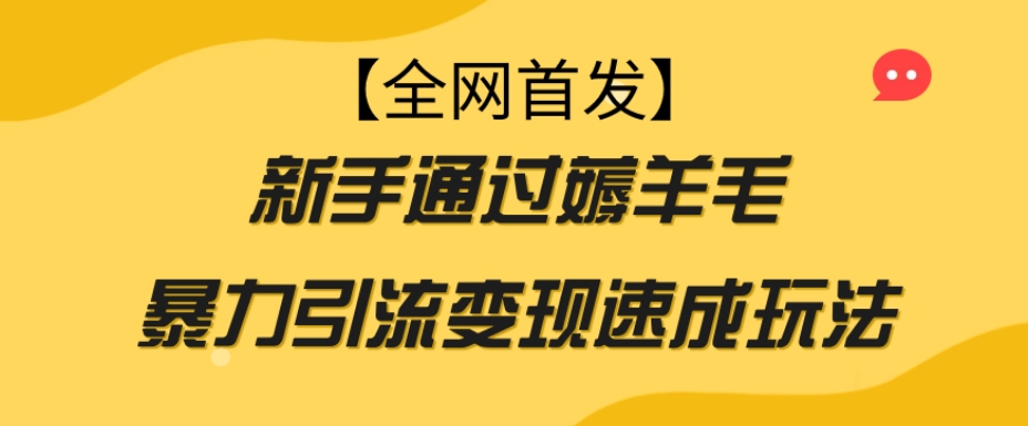 【全网首发】新手通过薅羊毛暴力引流变现速成玩法-学习笔记资源库