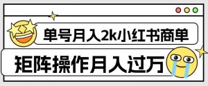 外面收费1980的小红书商单保姆级教程,单号月入2k,矩阵操作轻松月入过万-学习笔记资源库