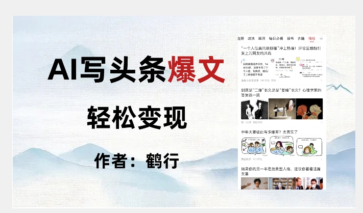 暴力拆解AI写头条爆文，轻松日入500+-学习笔记资源库