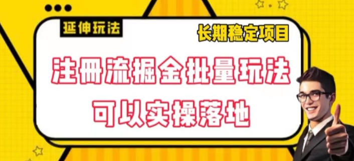 注册流掘金批量玩法，可以实操落地【揭秘】-学习笔记资源库