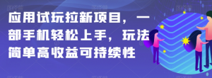 应用试玩拉新项目,一部手机轻松上手,玩法简单高收益可持续性【揭秘】-学习笔记资源库