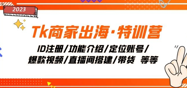 Tk商家出海·特训营：ID注册/功能介绍/定位账号/爆款视频/直播间搭建/带货-学习笔记资源库