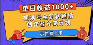 单日收益1000+，视频号全新赛道撸创作者分成计划，小白易上手【揭秘】-学习笔记资源库
