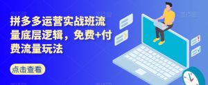 拼多多运营实战班流量底层逻辑,免费+付费流量玩法-学习笔记资源库
