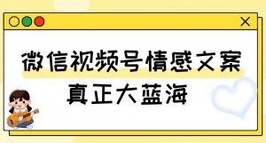 视频号情感文案,真正大蓝海,简单操作,新手小白轻松上手(教程+素材)【揭秘】-学习笔记资源库