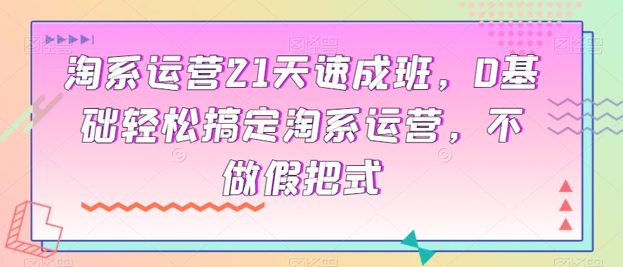 淘系运营21天速成班，0基础轻松搞定淘系运营，不做假把式-学习笔记资源库