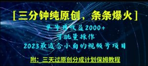 三分钟制作视频号纯原创,条条爆款,轻松月入过万【揭秘】-学习笔记资源库