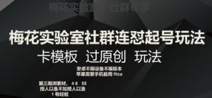 梅花实验室社群连怼起号玩法，卡模板过原创玩法【揭秘】-学习笔记资源库