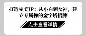 打造完美IP：从小白到女神，建立专属你的金字塔招牌-学习笔记资源库