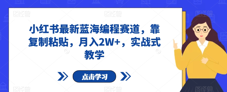 小红书最新蓝海编程赛道，靠复制粘贴，月入2W+，实战式教学【揭秘】-学习笔记资源库