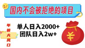 在国内不怕被拒绝的项目，单人日入2000，团队日入20000+【揭秘】-学习笔记资源库