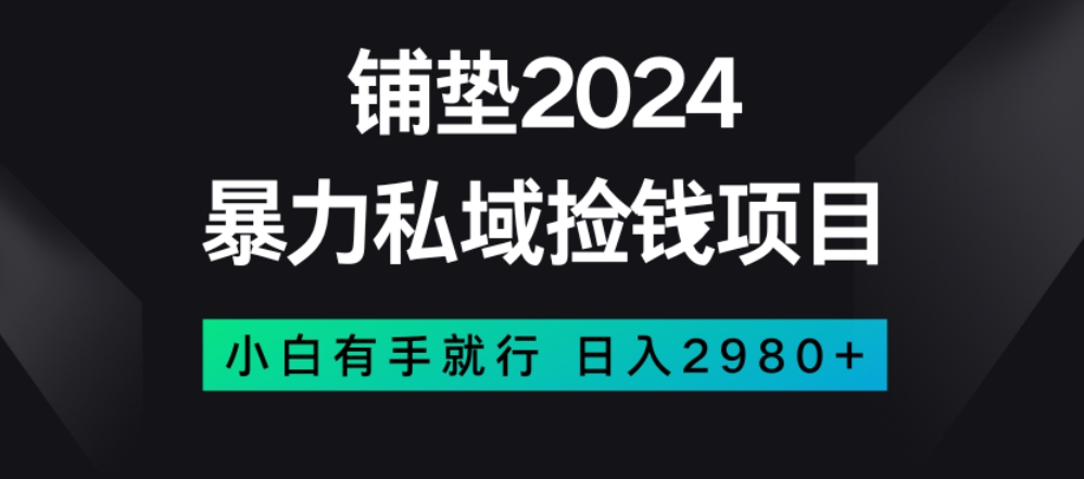 暴力私域捡钱项目，小白无脑操作，日入2980【揭秘】-学习笔记资源库
