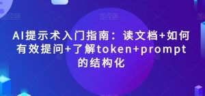 AI提示术入门指南:读文档+如何有效提问+了解token+prompt的结构化【揭秘】-学习笔记资源库