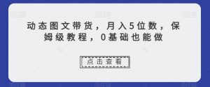 动态图文带货,月入5位数,保姆级教程,0基础也能做【揭秘】-学习笔记资源库