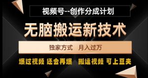 视频号无脑搬运新技术,破原创壕流量,独家方式,爆过视频,还会再爆【揭秘】-学习笔记资源库