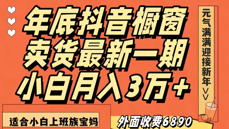 外面收费6890元年底抖音橱窗卖货最新一期，小白月入3万，适合小白上班族宝妈【揭秘】-学习笔记资源库