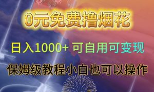 0元免费撸烟花日入1000+可自用可变现保姆级教程小白也可以操作【仅揭秘】-学习笔记资源库