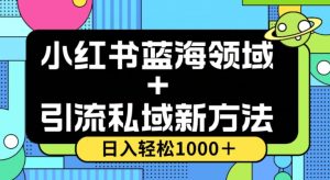 小红书蓝海虚拟＋引流私域新方法，100%不限流，日入轻松1000＋，小白无脑操作【揭秘】-学习笔记资源库