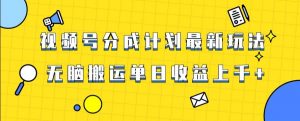 视频号最新爆火赛道玩法，只需无脑搬运，轻松过原创，单日收益上千【揭秘】-学习笔记资源库