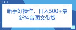 新手好操作,日入500+最新抖音图文带货【揭秘】-学习笔记资源库