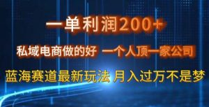 一单利润200私域电商做的好,一个人顶一家公司蓝海赛道最新玩法【揭秘】-学习笔记资源库