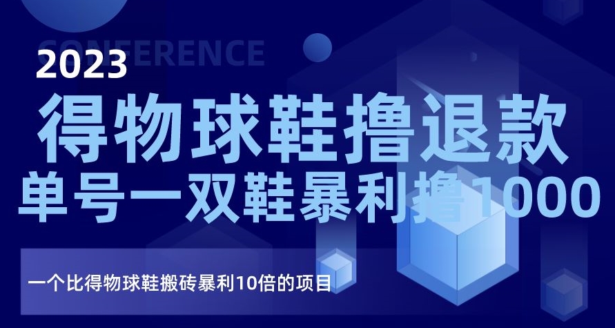 2023得物球鞋撸退款，单号一双鞋暴利撸1000，一个比得物球鞋搬砖暴利10倍的项目【揭秘】-学习笔记资源库