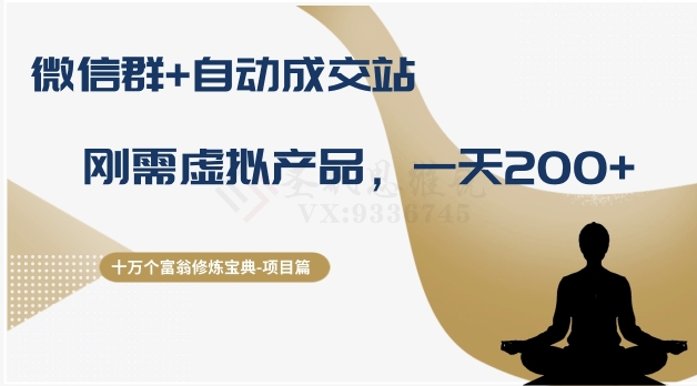 十万个富翁修炼宝典之8.微信群+自动成交站，刚需虚拟产品，一天200+-学习笔记资源库