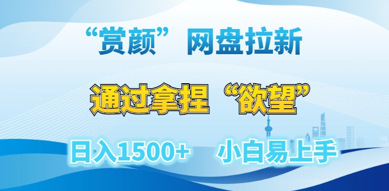 “赏颜”网盘拉新赛道，通过拿捏“欲望”日入1500+，小白易上手【揭秘】-学习笔记资源库