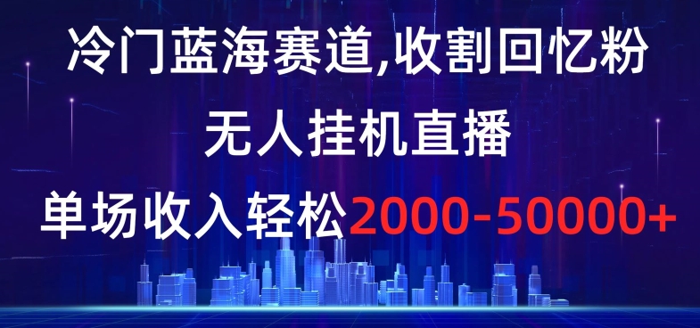 冷门蓝海赛道，收割回忆粉，无人挂机直播，单场收入轻松2000-5w+【揭秘】-学习笔记资源库