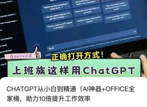 CHATGPT从小白到精通,AI神器+OFFICE全家桶,助力10倍提升工作效率-学习笔记资源库