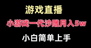 玩小游戏一代沙雕月入5w，爆裂变现，快速拿结果，高级保姆式教学【揭秘】-学习笔记资源库