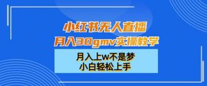 小红书无人直播月入30gmv实操教学,月入上w不是梦,小白轻松上手【揭秘】-学习笔记资源库