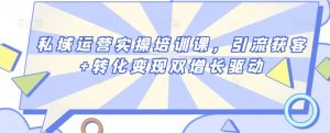 私域运营实操培训课,引流获客+转化变现双增长驱动-学习笔记资源库