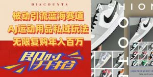 被动引流蓝海赛道，AJ运动用品私域玩法，无限复购年入百万【揭秘】-学习笔记资源库