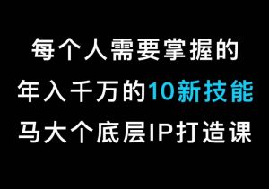 马大个的IP底层逻辑课,每个人需要掌握的年入千万的10新技能,约会底层IP打造方法!-学习笔记资源库