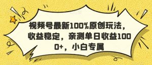 视频号最新100%原创玩法，收益稳定，亲测单日收益1000+，小白专属【揭秘】-学习笔记资源库