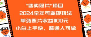 2024全年可变现玩法”售卖照片”单张照片收益1100元小白上手快,普通人可做【揭秘】-学习笔记资源库
