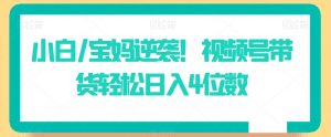 小白/宝妈逆袭!视频号带货轻松日入4位数【揭秘】-学习笔记资源库