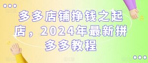 多多店铺挣钱之起店,2024年最新拼多多教程-学习笔记资源库