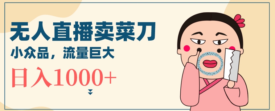 无人冷门品直播新玩法，通过卖菜刀日入1000+【揭秘】-学习笔记资源库