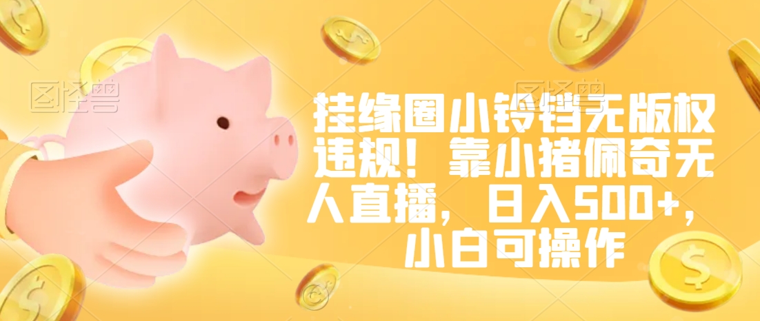 挂缘圈小铃铛无版权违规！靠小猪佩奇无人直播，日入500+，小白可操作【揭秘】-学习笔记资源库