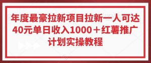 年度最豪拉新项目拉新一人可达40元单日收入1000+红薯推广计划实操教程【揭秘】-学习笔记资源库