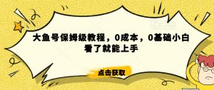 怎么样靠阿里大厂撸金,背靠大厂日入2000+,大鱼号保姆级教程,0成本,0基础小白看了就能上手【揭秘】-学习笔记资源库