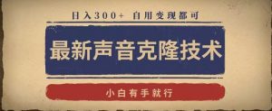 最新声音克隆技术,有手就行,自用变现都可,日入300+【揭秘】-学习笔记资源库