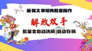 最强文章矩阵批量管理,自动洗稿,自动存稿,月入过万轻轻松松【揭秘】-学习笔记资源库