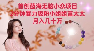 首创蓝海无脑小众项目,2分钟暴力吸粉小姐姐富太太,月入几十万【揭秘】-学习笔记资源库