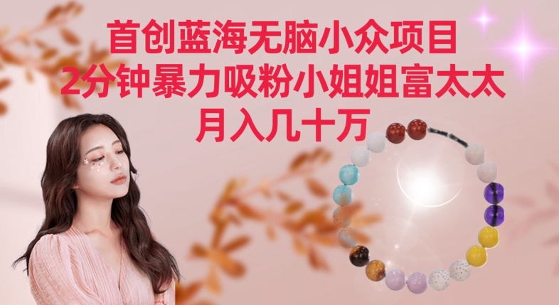 首创蓝海无脑小众项目，2分钟暴力吸粉小姐姐富太太，月入几十万【揭秘】-学习笔记资源库