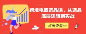跨境电商选品课,从选品到底层逻辑到实战-学习笔记资源库