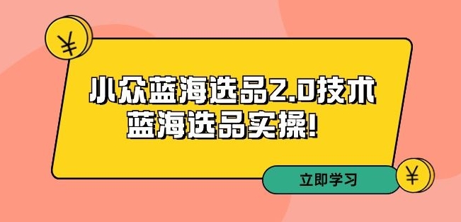 拼多多培训第33期：小众蓝海选品2.0技术-蓝海选品实操！-学习笔记资源库