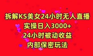 利用快手24小时无人美女直播,实操日入3000,24小时被动收益,内部保密玩法【揭秘】-学习笔记资源库